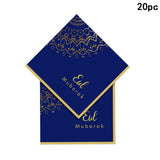 elvesmall Elegant Blue Eid Banner Happy Eid Mubarak Islamic Muslim Party Decor Ramadan Kareem Eid AL Adha Decor For Home