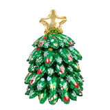 elvesmall  Small Christmas Tree Balloon Column Mini Desktop Christmas Tree Aluminum Film Christmas Decoration Decoration Three-dimensional