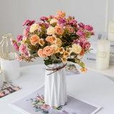 elvesmall  Artificial Flower for Home Decoration Rose Flower Bedroom Table Decoration Artificial Flowers Fake Plants Wedding Decor Gifts