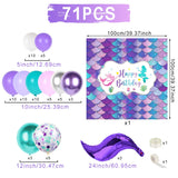 elvesmall Macaron Purple Green Blue Latex Balloons Mermaid Arche Ballon Anniversaire Happy Birthday Globos Party Decoration Girl Arch Kit