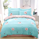elvesmall 100% Cotton Bedding Set Duvet Cover Pillowcases Breathable Skin-friendly Freshing Floral Style 16 Sizes