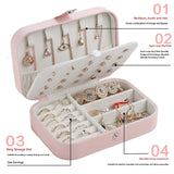 elvesmall Double-Layer Jewelry Storage Box Portable Travel Jewelry Holder Organizer Storage Display Ring Necklace Stand For Jewelry