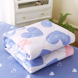elvesmall New Skin Friendly Quilted Summer Quilt and Pillowcase or Single Quilts Soft Breathable Washable Thin Comforter Double Blanket