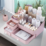 elvesmall Cosmetic storage box drawer style Makeup brush and lipstick compartment shelf Dressing table desktop organizer box
