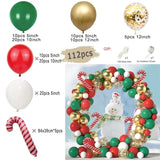 elvesmall Christmas Balloon Garland Arch Kit Red Green Lolipop Cone Star Foil Balloons New Year Christmas Party Decoration Supplies Gifts