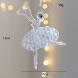 elvesmall  Christmas Decoration Acrylic Crystal Carriage Bells Elk Butterfly Christmas Tree Ornaments for Ice Xmas Party Decor Velas