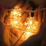 elvesmall  Christmas Snowflake String Lights LED Fairy Lights USB/Battery Powered Garland 2024 New Year's Wedding Party Xmas Decorations