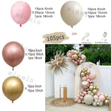 elvesmall Metal Rose Pink Balloon Garland Arch Kit Boho Sand White Wedding Birthday Party Balloons Gender Reveal Baby Shower Decorations