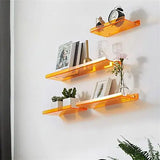 elvesmall Acrylic Shelf for Wall Storage,Floating Bookshelves,Display Shelf Organizer for Bathroom,Bedroom,Living Room,Kitchen,Room Decor