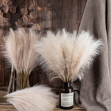 elvesmall  49CM 1PC Fluffy Pampas Grass Boho Decor Flower Fake Plant Reed Simulated Wedding Party Christmas Home Decor Artificial Flower