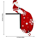 elvesmall  Santa Claus Door Frame Decoration Wooden Door Corner Santa Claus Elk Sign Holiday Door Decorations For Indoor Outdoor Christmas