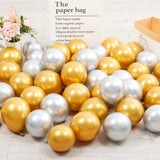 elvesmall 30pcs 5inch Chrome Metallic Latex Balloons Gold Silver Metal Balloon Birthday Party Inflate Globos Wedding Decor Supplies