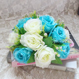 elvesmall  Cheap Artificial Flower Ball Plastic Green Mesh Base Silk Table Centerpieces For Wedding Decor Party Road Lead Flower Bouquets