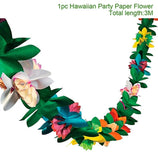 elvesmall 3m Hawaiian Party Paper Flower Banner Garland 3D Festival Party Banner Summer Tropical Party Hawaii Luau Wedding Decoration