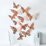 elvesmall 12 Pieces 3D Hollow Butterfly Wall Sticker Bedroom Living Room Home Decoration Paper Butterfly