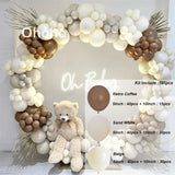 elvesmall  Beige Green Balloon Garland Arch Kit Baby Shower Decoration Wedding Engagement Ballons Birthday Baptism Christening