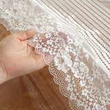 elvesmall  French Romantic White Black Lace Table Runner Wedding Decoration Coffee Table Path Mariage Bridal Shower Home Party Ornament