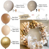 elvesmall  Doubled Cream Peach Boho Balloons Garland Wedding Engagement Decoration Balloon Rose Nude Ballon Arch Global Birthday Decor