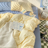 elvesmall Soft Pink Bedding Sets Duvet Cover Set Bedclothes Bedspread Pillowcases Single Double Queen Size Bed Sheet Sets For Girls