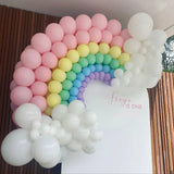 elvesmall 137pcs Bohemian Rainbow Balloon Garland Arch Kit Macaron Pastel Balloon Wedding Birthday Party Decorations Kids Girl Baby Shower