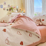 elvesmall High Quality Cotton Bedding Set:1Duvet Cover  2Pillowcases (No Sheet), Breathable Skin Friendly for Single/Couple Bed, 17 Sizes