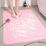 elvesmall Healthy Non-toxic Large Bath Mat Safety Non-slip Suction Cup Bathroom Shower Mat Foot Massage Bath Rug Eco-Friendly Bath Mats