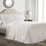 elvesmall Skirt Bedspread Set - 3 Piece Luxurious Farmhouse Bedding Set-Elegant, Charming Ruffle Detail - Timeless Style  Classic Design-