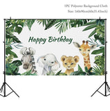 elvesmall Jungle Animal Tableware Jungle Safari Birthday Party Decor Kids Green Woodland Forest Party Supplies Wild One Birthday Decor