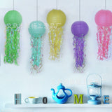 elvesmall DIY Little Mermaid Theme Party Jellyfish Lantern Under The Sea Happy Birthday Party Decor Kids Baby Shower Scene Layout Props