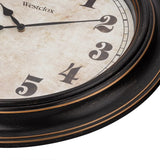 elvesmall Clock Wall Decor Brown and Bronze Round Oversized Classic Analog Quartz Accurate Wall Clock Large Living Room Decoration Clocks