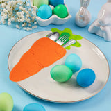 elvesmall  2/4/6pcs Easter Knife Fork Bags Felt Carrot shape Cutlery Holder Bag for Easter Party Table home Decorations Tableware Organizer