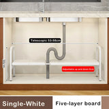 elvesmall  Shelf Under The Sink Flexible Layered Rack Cabinet Organizer Sundries Telescopic Holder Countertop Storage Rack Under Sink Shelf