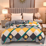 elvesmall Cute Floral Pure Cotton Duvet Cover Milk Velvet Thickened Colorful Flowers Comforter Covers Soft Warm Bedding for Kids Adults