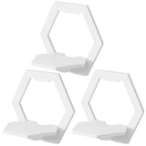 elvesmall 3Pcs Hexagon Wall Shelf Punch Free Bedside Wall Display Stand Wall Mounted Organizer Flower Pot Holder Tv Background Home Decor