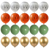 elvesmall 40pcs Green Balloons Set Chrome Metallic Confetti Ballon Jungle Safari Animal Birthday Party Decoration Wedding Balloon Garland