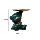 elvesmall  Bulldog Cool Sculpture Dog Ornament Butler Storage Box with Tray Nordic Table Decoration Resin Animal Sculpture Coin Piggy Bank