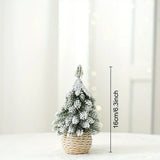 elvesmall Mini Christmas Tree Artificial Small Snow Pine Xmas Tree Decorations New Year Party Ornaments Gifts Home Table Decor
