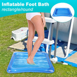 elvesmall Inflatable Foot Bath Footbath Foot Soaking Bath Basin For Swimming Pool To Clean Feet Sturdy Versatile Blue Inflatable Basin