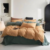 elvesmall Reversible 1Duvet Cover+Bed Sheet+2Pcs Pillowcase Twin Full Queen 4Pcs Comfortable Soft Comforter cover