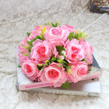 elvesmall  Cheap Artificial Flower Ball Plastic Green Mesh Base Silk Table Centerpieces For Wedding Decor Party Road Lead Flower Bouquets