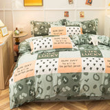 elvesmall Bedding Set for Girl Boy Bedroom KIDS Modern Comforter Duvet Cover Flat Sheet Pillowcase  Home Textile Soft Bed Linen