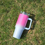 elvesmall  -  1pc 40oz Thermos Bottle Vaccuum Bottle Stainless Steel Cup Thermal Water Bottle with Handle Rainbow Thermal Mug Car Leakproof