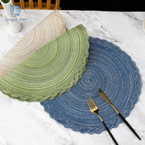 elvesmall 8PCS Decor Table Products Woven PlacematS Heat MATS  Round Tables  Placemats Coasters Party Wedding Home Decoration Props