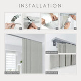 elvesmall Curtains Adjustable Sliding Panel Hanging Room Dividers Blinds Retractable Vertical Blinds for Sliding Glass Doors Home Decor