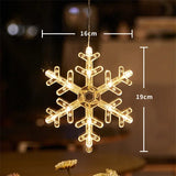 elvesmall LED Christmas Snowflake Light Santa Hanging Sucker Lamp Window Ornaments Decoration for Home Xmas Navidad New Year Decor