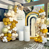 elvesmall Lemon Yellow Balloon Garland Arch Kit Sand White Boho Girl Wedding Birthday Party Latex Balloons Baby Shower Decoration Supplies