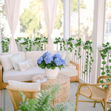 elvesmall  Artificial Green Ivy Leaf Rattan Creeper Leaves Vine Hanging Garland DIY Fake Flowers Plants for Garden Wedding Party Home Decor