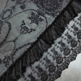 elvesmall  1PC Black Side Lace Sheer Curtain for Living Room Voile Drape Kitchen Window Treatment Grommet Ring Custom