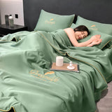 elvesmall Luxury Embroidery Summer Blanket for Bed Sleeping Non-stick Body Summer Quilt Soft Skin Friendly Air Conditioner Comforter Silky