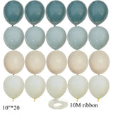 elvesmall 15/20PCS 10inch Retro Balloon Set Vintage Blue Series Balloons for Wedding Happy Birthday Party Decoration DIY Gifts Supplies